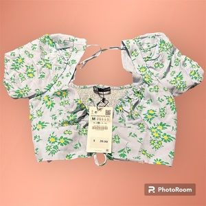 NWT zara top size M flowers